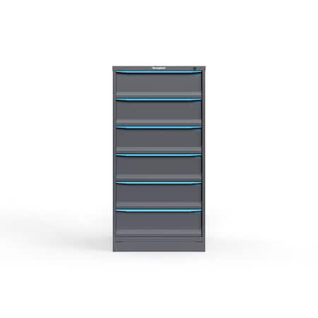 Strong Hold 6 drawer cabinet - (6x 8ft) - Blue accents - Keyed Different S3060-PPDAS-0604FS