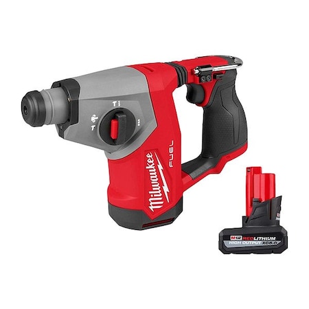Milwaukee Tool M12 FUEL Rotary Hammer+M12 XC5.0 Battery 2508-20, 48-11-2450