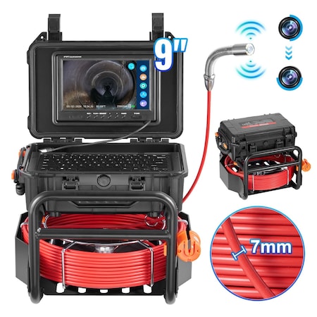 Vevor Sewer Camera 98 ft/30m Self-Leveling Drain Camera with 512Hz Transmitter WP9612FT