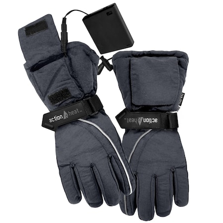 Actionheat AA Battery Heated Snow Gloves, Women's, Grey, One Size 810058850126
