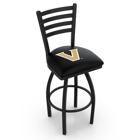 Holland Bar Stool Co 30" Blk Wrinkle Vanderbilt Swivel Bar Stool, Ladder Back L01430Vander