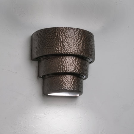 Luxury Lighting Hammerman 10 in Tall Banded Ceramic Outdoor Wall Light, Rubbed Bronze Paint Finish, 2PK (2) HM124-ABr-ud-7