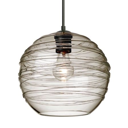 Besa Lighting Besa Wave 10 Pendant, Smoke, Black Finish, 1x 60W MAX E26 Base 1JT-462702-BK