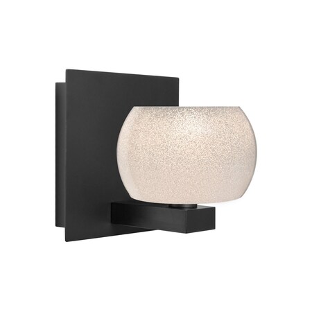 Besa Lighting Besa, Keno Vanity, White Sand, Black Finish, 1x3W LED 1WF-KENOWH-LED-BK