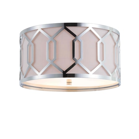 Jonathan Y Hex 3-Light 16.25" Metal LED Flush Mount, Chrome JYL3500B