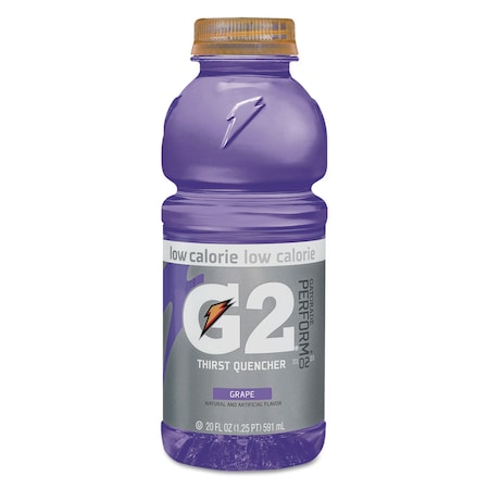 Gatorade G2 Perform 02 Low-Calorie Thirst Quencher, Grape, 20 oz Bottle, PK24 052000204063