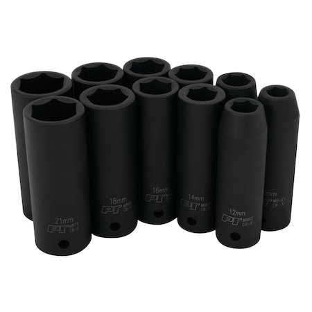 Performance Tool 11-Pc 1/2 In Dr. Mm Deep Impact Socket Socket Set, M591Db M591DB