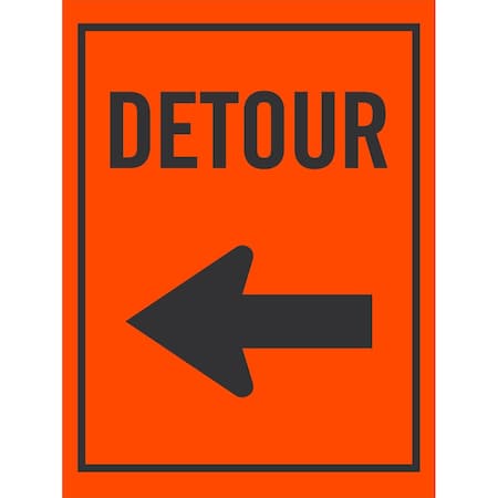 Lyle Detour (w/Left Arrow), 24x24, Engineer Grade, Orange G-13747-EG_24x24