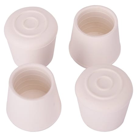 Prosource Furniture Leg Tip, Round, Rubber, White, 1-1/8 in Dia, 1-5/8 in H FE-50646-PS