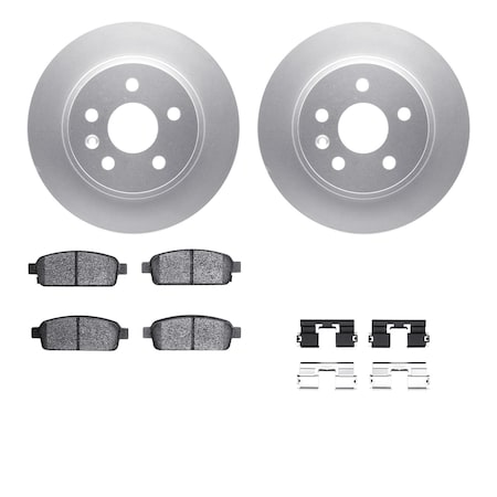 Dynamic Friction Co DFC GEOSPEC Coated Rotors with 5000 Brake Pads - Ceramic and Hardware 4512-45061