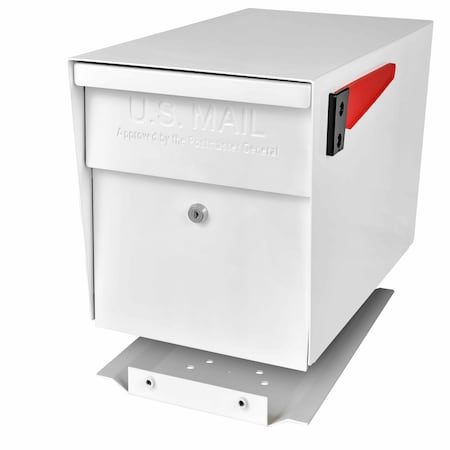 Mail Boss Locking Security Post-Mount Mailbox, Alpine White, USPS Approved 805923