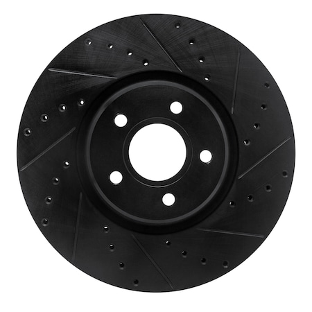 Dynamic Friction Co DFC Brake Rotor - Drilled and Slotted - Black 633-54070R