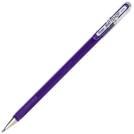 Pentel Hybrid MATTEHOP Gel Roller, 1.0mm, Matte Violet Ink, 12PK K110-VV