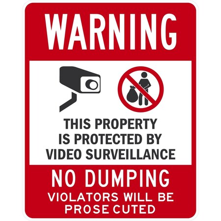 Lyle Warning This Property is Protected by Video Surveillance, 24x30, Non-Reflective, White G-14203-NA_24x30