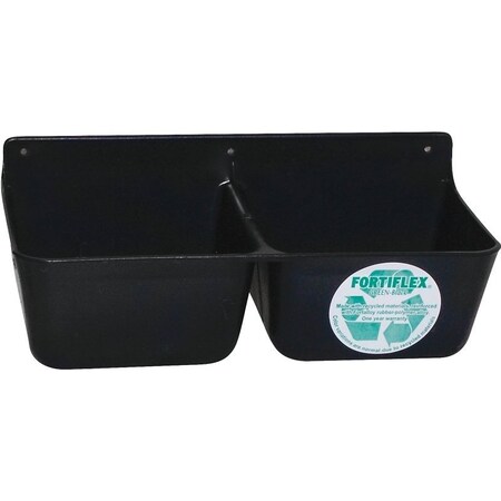 Fortex Fortiflex Mineral Feeder, 1.75 qt Volume, 2-Compartment, Polyethylene/Rubber, Black MF2BX