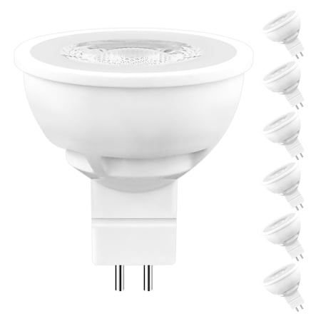 Luxrite MR16 LED Bulbs Dimmable, 50W Halogen Equivalent, 3500K Natural White, 6.5 Watt, 500, 6PK LR21408