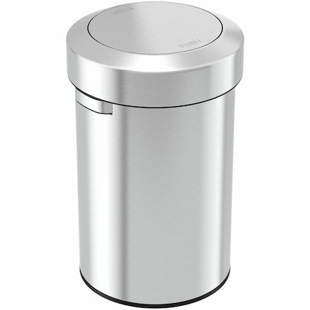 Hls Commercial 17 gal Round Indoor Metal Can, Silver, Swing Top, Stainless Steel, 15.83 in HLS17FTS