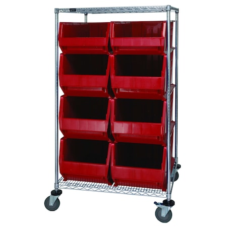 Quantum Storage Systems WIRE CART WITH 8 BIG BINS WRC2-63-3036-974976RD