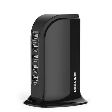 Solid Pro - Energen Energen 5Port Usb Charger Blac Qc 3.0 Usb Charging Station EN-UC500BK