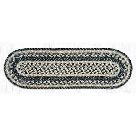 Palacedesigns 27 x 8.25 in. Jute Oval Stair Tread - Black & Tan PA2858000