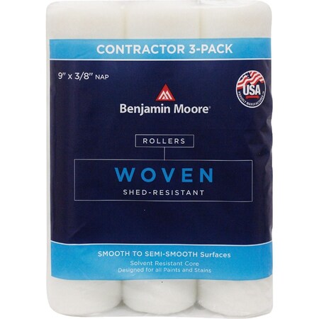 Benjamin Moore Premier 9'' x 3/8'' Woven Roller Cover, 3PK U65694-018