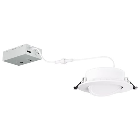 Elco Lighting 4in LED Recessed Gimbal Downlight with 5-CCT Switch, All White ERT413CT5W