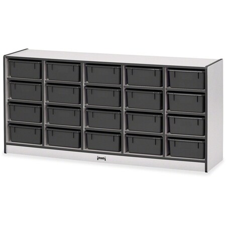 Jonti-Craft Rainbow Accents 20 Tub Mobile Storage, with Tubs, Black 4021JCWW180