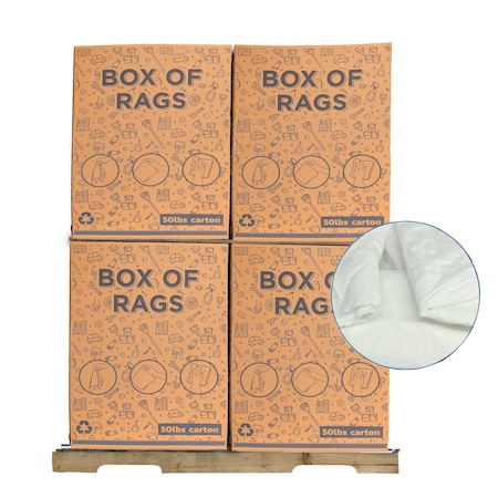 Supremeplus Recycled White Sheeting Cleaning Rags, 600 lbs. Pallet, 50x 12 lbs. Boxes, 12PK SP-8711