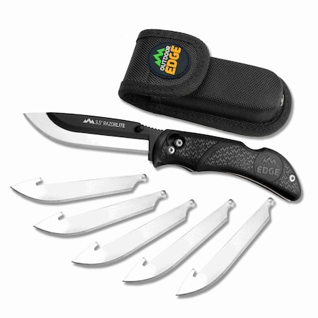 Outdoor Edge Cutlery SLIDEWINDER, Black Utility Knife SWK-30C