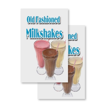 Signmission Old Fashioned Milkshakes, Vinyl Decals Only 24 Inch x 36 Inch, Vinyl Decal, 2PK DSB-2436-2PACK-Old Fashioned Milkshakes