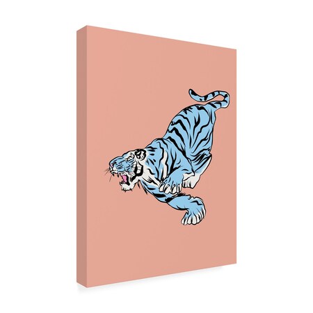 Trademark Fine Art Outdoor Canvas Art - Little Dean 'Chasing Tiger' Wall Art for Patios, or Gardens 1X29313-OC3547WR