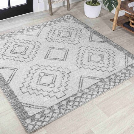 Jonathan Y Amir Moroccan Beni Souk Cream/Gray 3 ft Square Area Rug MOH200B-3SQ