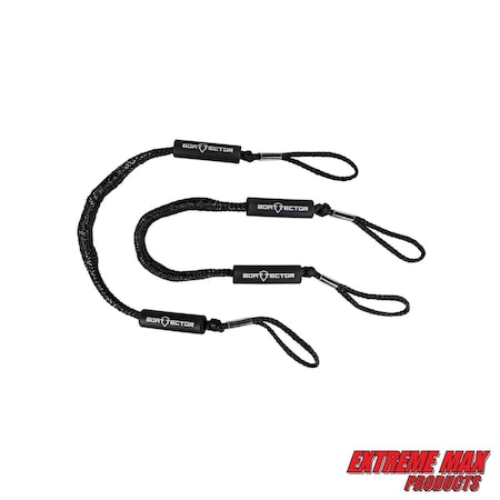 Extreme Max Extreme Max 3006.2355 BoatTector Bungee Dock Line Value 2-Pack - 5', Black 3006.2355