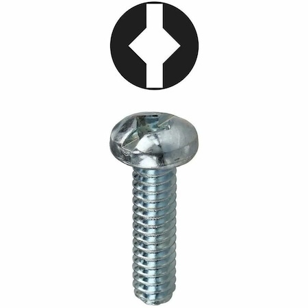 Dottie #10-24 x 2 in Combination Slotted/Square Round Machine Screw, Zinc Plated Carbon Steel, 50 PK RMDS10242