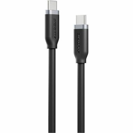 Alogic ELEMENTS SILICONE 5A/240W USB2 USB-C TO C MALE CABLE WITH CABLE TIE, BLACK 2M ELSI5U2CCBK2