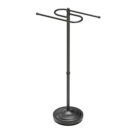 Gatco Floor S-Style Towel Stand, Matte Black 1505MX