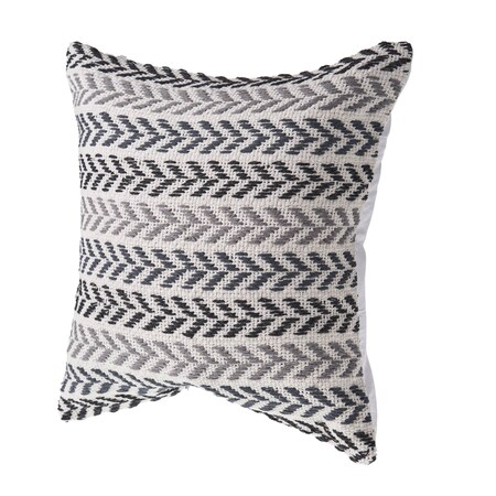 Homeroots Set of Two 18" X 18" Black Beach Chevron Cotton Zippered Pillow, 2PK 535272