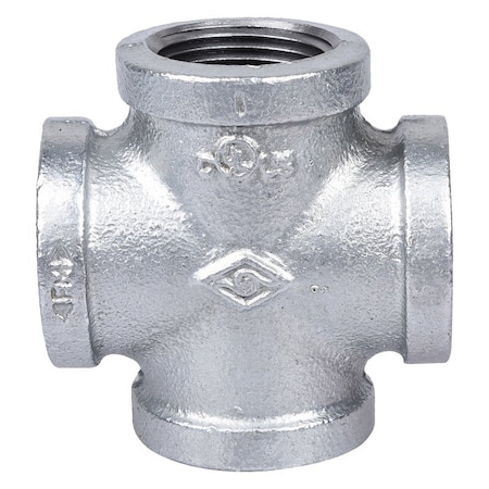 Prosource Pipe Cross, 1 in, Female, Malleable Iron, 40 Schedule, 300 psi Pressure PPG180-25