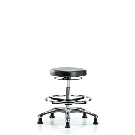 Blue Ridge Ergonomics Bench Stool, Med, Chrome, Poly, CF Glides BR-PMBSO-CR-CF-RG