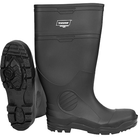 Ironwear 16" Steel Toe Slip Resistant Waterproof PVC Boots, Black, 07 9255-B-07