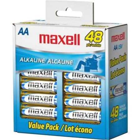 Maxell Maxell Aa Gold Series Alkaline Batteries Bulk Retail Pack - 48 Pack MA85373