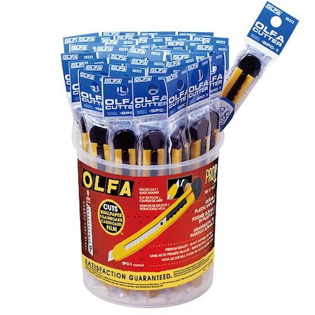 Olfa 9mm Olfa SPC-1/40 Olfa Basic Precision Utility Knife, Countertop Display, 40-Count GSB-2S/6B