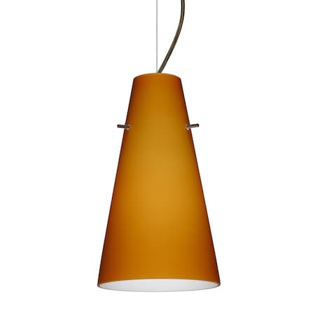 Besa Lighting Cierro Cable Pendant, Amber Matte, Bronze Finish, 1x100W Incandescent 1KX-412480-BR