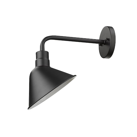 Homeroots Wide Shade Matte Black LED Wall Light 398461