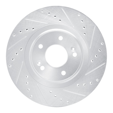 Dynamic Friction Co DFC Brake Rotor - Drilled and Slotted - Silver 631-03053R