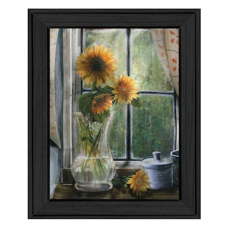 Homeroots Morning Flower 2 Black Framed Print Wall Art 415971