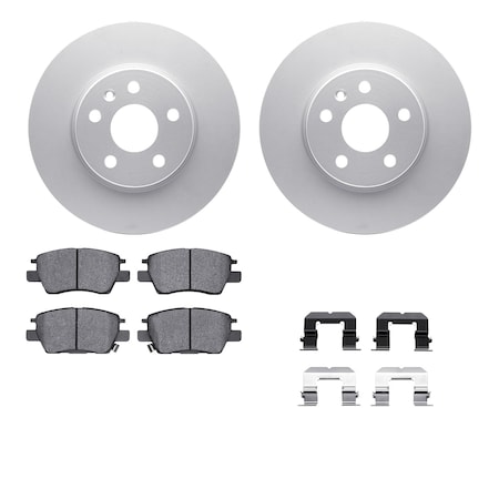 Dynamic Friction Co DFC GEOSPEC Coated Rotors with 5000 Brake Pads - Ceramic and Hardware 4512-47090
