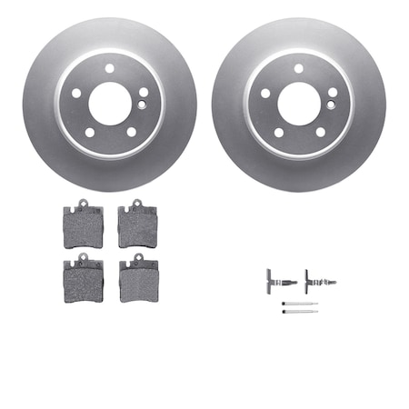 Dynamic Friction Co DFC GEOSPEC Coated Rotors with 5000 Brake Pads - Ceramic and Hardware 4512-63136