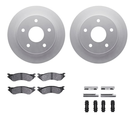 Dynamic Friction Co DFC GEOSPEC Coated Rotor- Heavy Duty Brake Pad includes Hardware 4412-40007