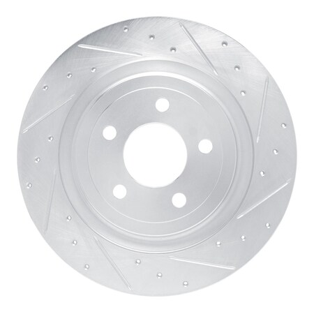 Dynamic Friction Co DFC Brake Rotor - Drilled and Slotted - Silver 631-54280R